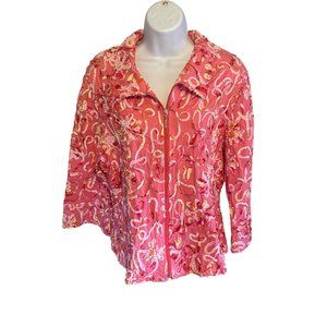 Great Cavalier by St Paul pink  yellow floral jacket size XL